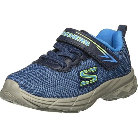 Skechers Boys Blue Athletic Shoes With Velcro Strap & Comfortable Sole - 5 Tod - Picture 1 of 5